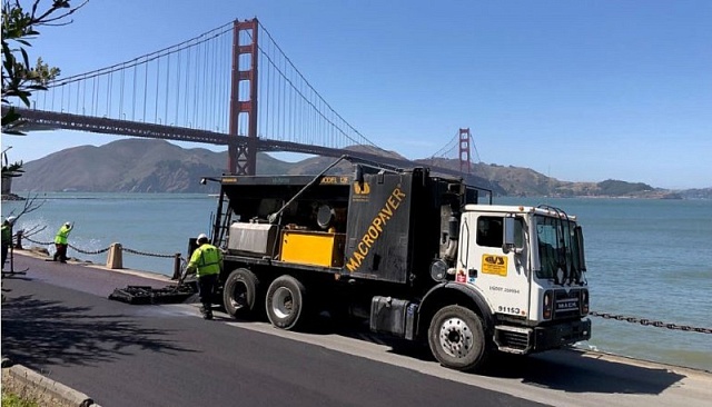 Дорожная машина для нанесения покрытий по технологиям Slurry Seal  и Micro Surfacing (микросюрфейсинг) VSS Macropaver® 12-EX